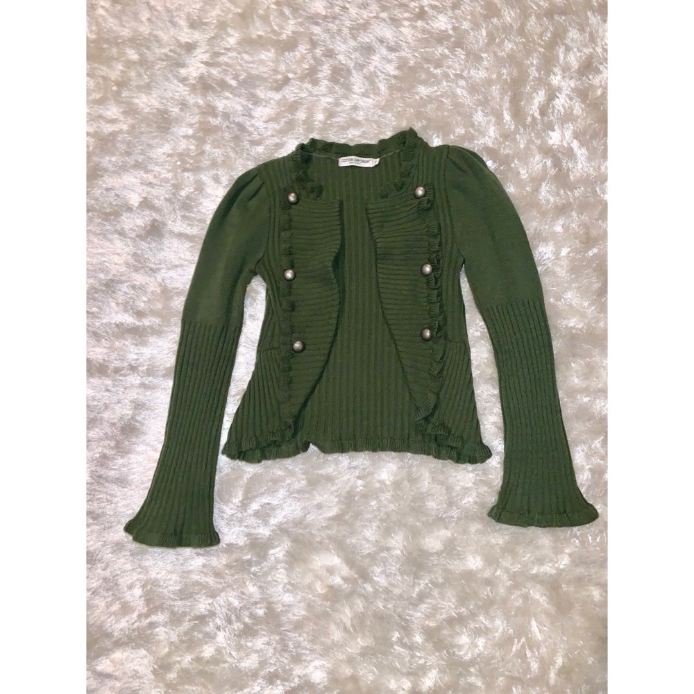 SUPER CUTE KNIT ARMY STYLE SWEATER SIZE SMALL